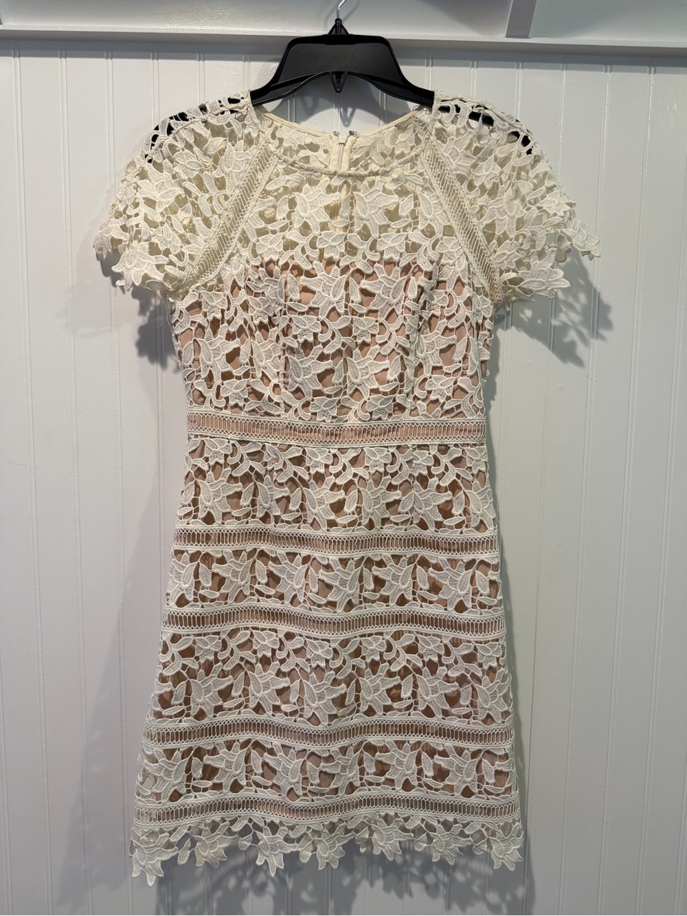 Eliza J Cream Lace Floral Mini Dress
